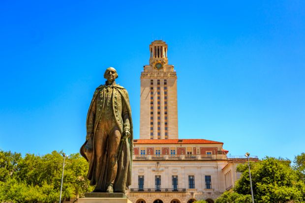 Austin, Texas, United States - June 6, 2016 The Main Building (known colloquially as The Tower) is a structure at the center of the University of Texas at Austin campus in Downtown Austin, Texas, United States.